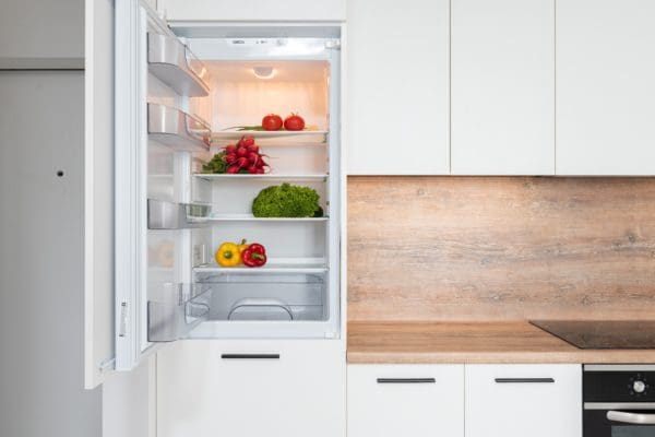 fridge with door opened
